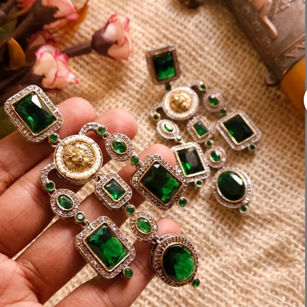Green indian earrings discount