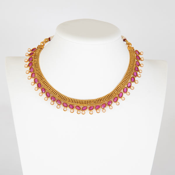 Ruby Ayra Temple Necklace Set