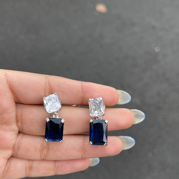 Sapphire Umber Cubic Zirconia Earrings