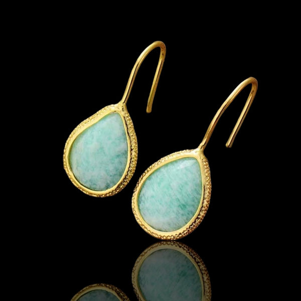 Nivi Amazonite Natural Stone Drop Earrings