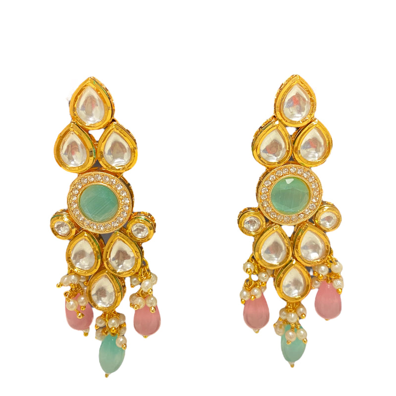 Mint Pink Aayra Kundan Necklace Set