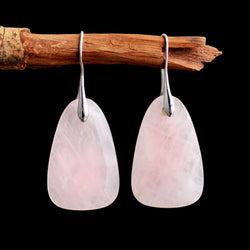 Emma Rose Quartz Natural Stone Drop Earrings