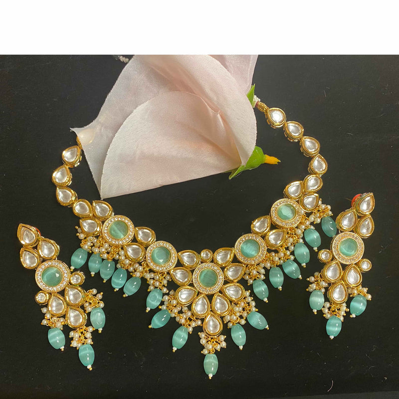 Elegant and Timeless Design | Perfect for Brides, Bridesmaids, and Wedding Guests | Statement Choker Necklace Set with Teal Stones | Festive Wear Jewelry for Special Occasions | Luxurious Jewelry with Antique Finish | Designer Kundan Choker Necklace Set | South Asian Bridal Accessories | Traditional Indian Necklace for Engagements, Mehndi, and Sangeet | Heirloom Quality Jewelry | 