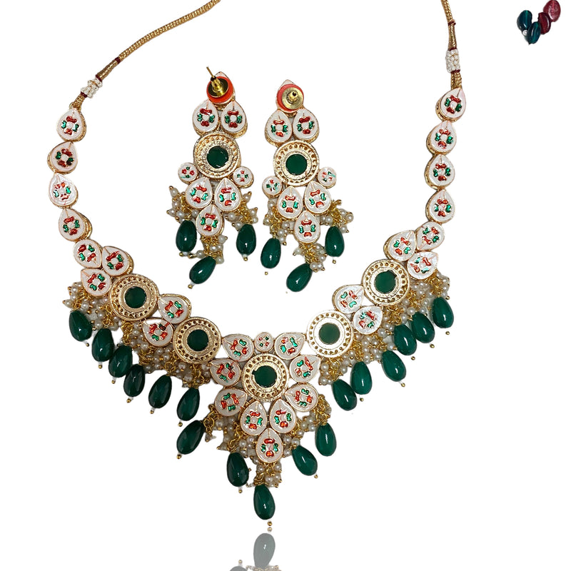 Emerald Aayra Kundan Necklace Set
