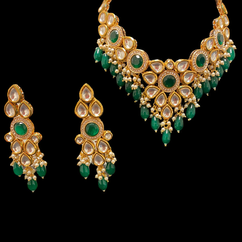 Emerald Aayra Kundan Neckline Set