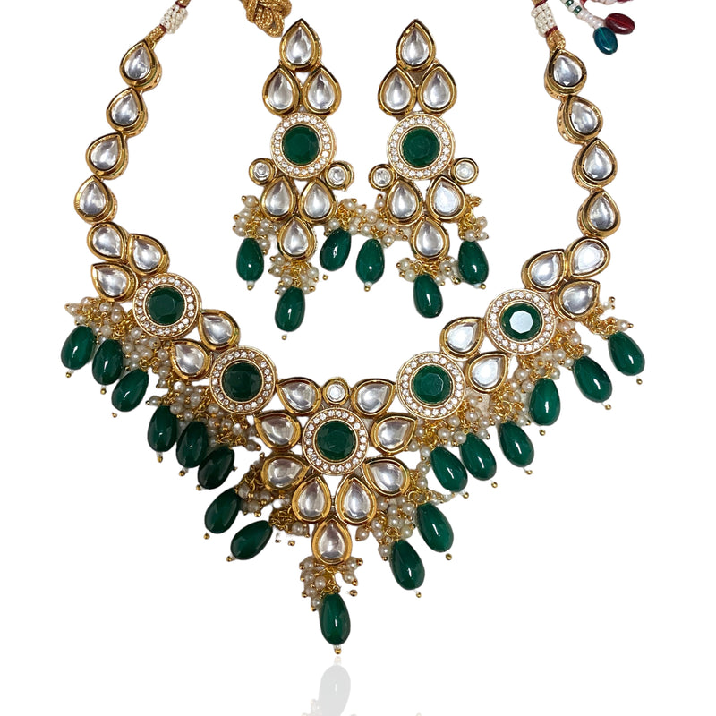 Emerald Aayra Kundan Necklace Set