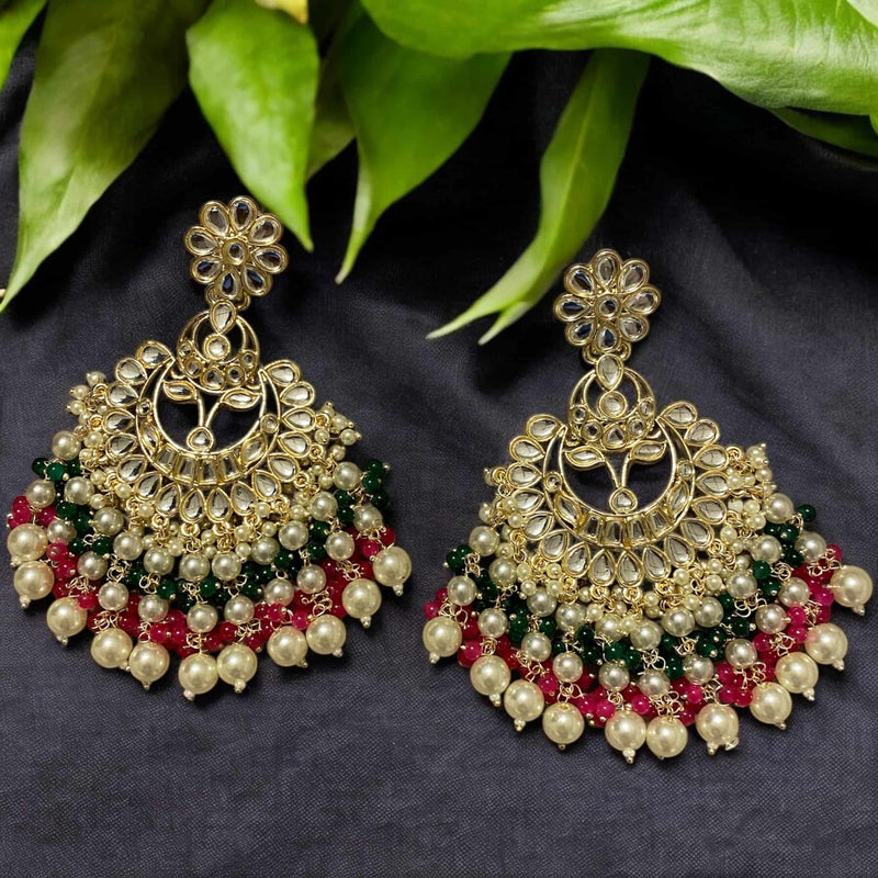 Red and Green Kundan Earrings with Pearls and Multicolor Beads | Traditional South Asian Earrings for Festivals and Celebrations | Handmade Ethnic Jewelry for Diwali, Eid, and Cultural Events | Bold Statement Earrings with Intricate Kundan Work | Festive Earrings for Saree, Lehenga, or Traditional Outfits | Lightweight Kundan Earrings with Pearl Detailing | Multicolor Beaded Earrings for Parties and Special Occasions.