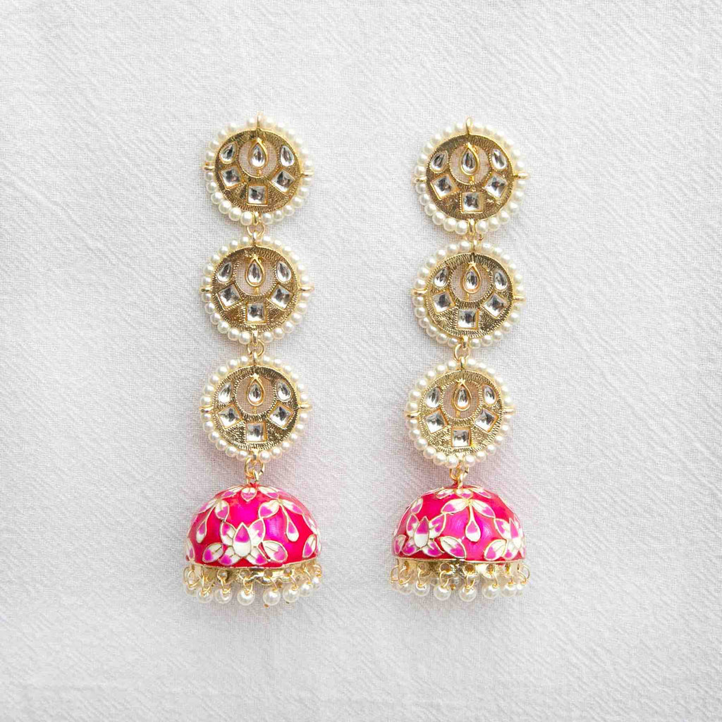Aggregate more than 252 pink colour jhumka earrings