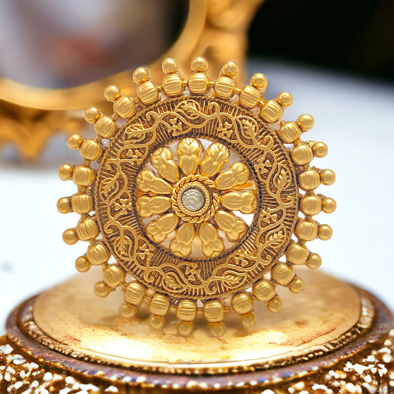 Reena Antique Gold Adjustable Ring