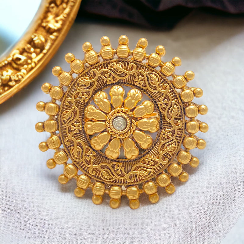 Reena Antique Gold Adjustable Ring