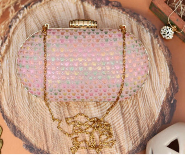Pink Sanya Hand Embroidered Clutch Bag