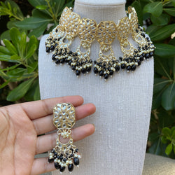 Black Zeba Kundan Necklace Set