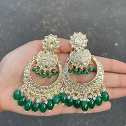 Emerald Sayana Kundan Earrings