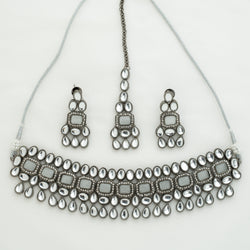 Grey Shanaya Kundan Choker Set