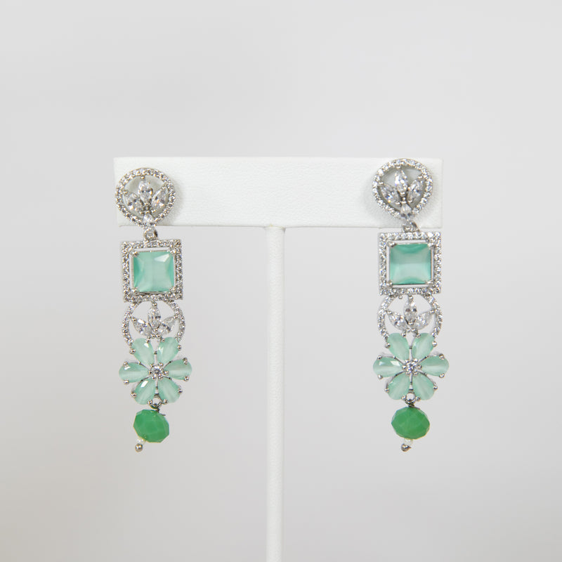 Mint Ahalya Cubic Zirconia Necklace Jewelry Set