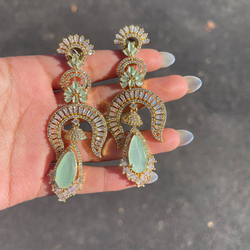Mint Fariha Cubic Zirconia Earrings