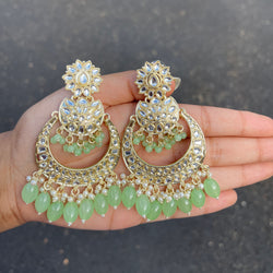 Mint Sayana Kundan Earrings