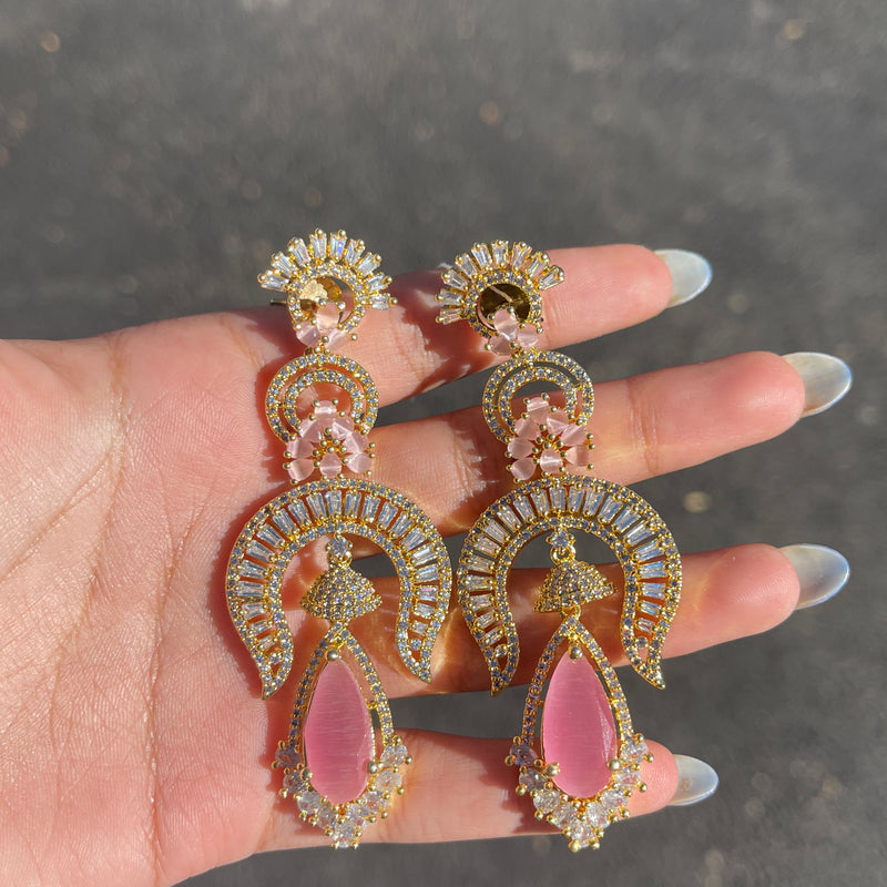 Pink Fariha Cubic Zirconia Earrings