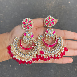 Rani Rashmika Meenakari Kundan Earrings