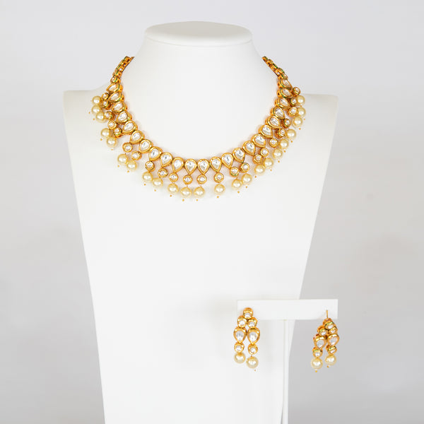 Pearl Riya Kundan Necklace Set