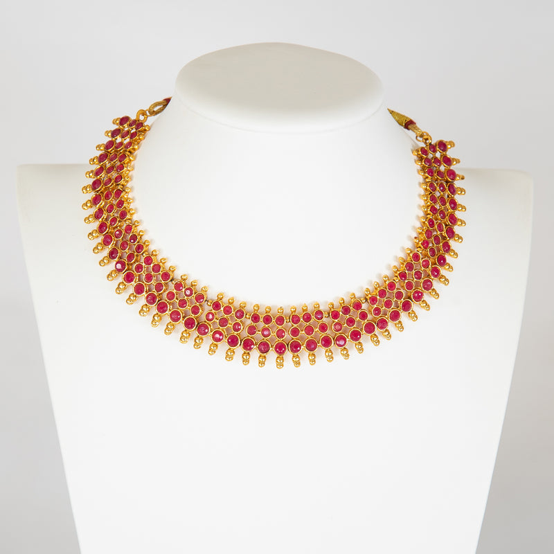 Ruby Tanya Temple Necklace Set