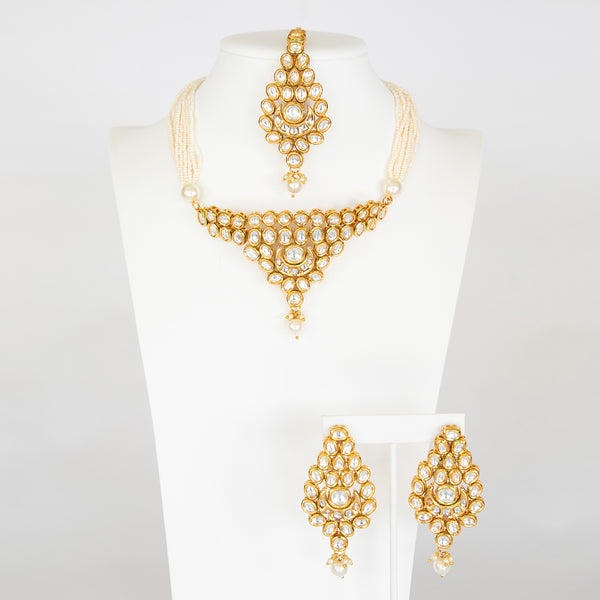 Pearl Amoli Kundan Necklace Set