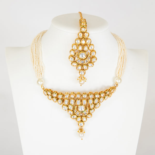 Pearl Amoli Kundan Necklace Set