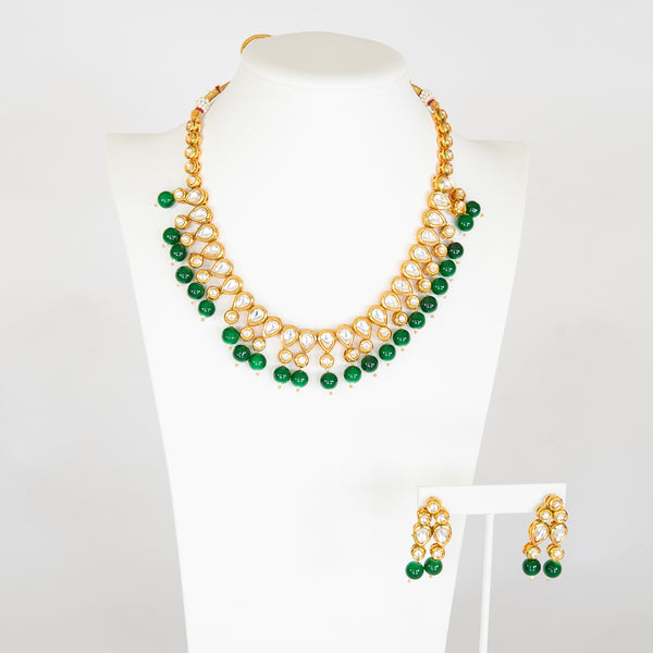 Emerald Riya Kundan Necklace Set