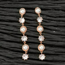 Rose Gold Vami Cubic Zirconia Earrings