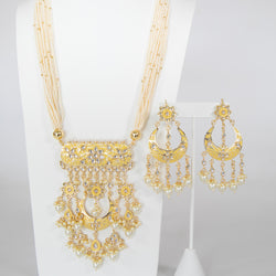 Yellow Anika Meenakari Long Necklce Set