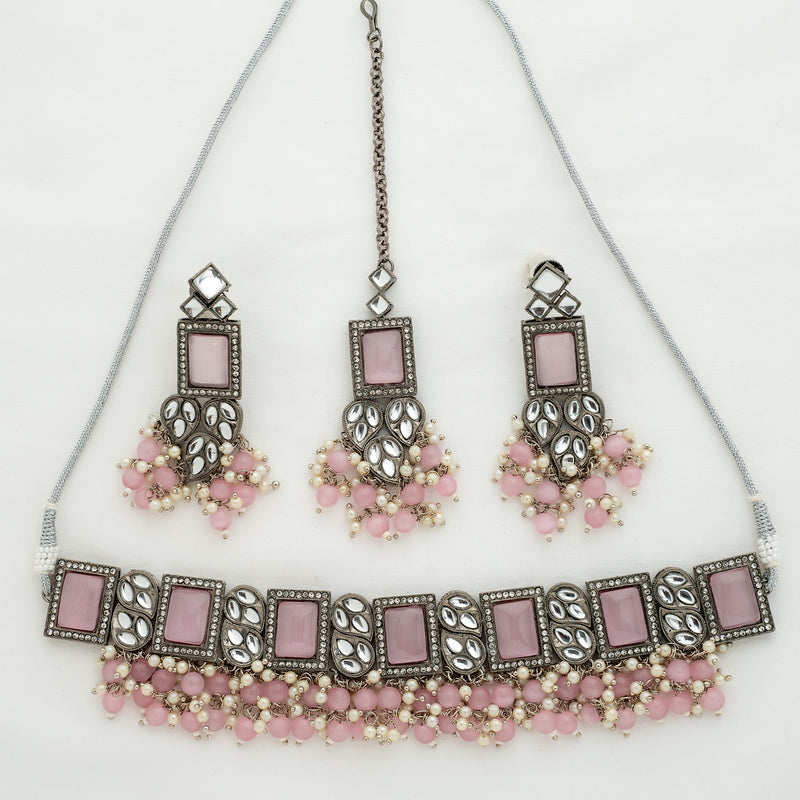 Pink Noorani Jewelry Set