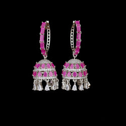 Ruby Samantha Cubic Zirconia Jhumka Earrings