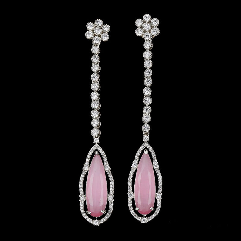 Pink Ayla Cubic Zirconia Earrings