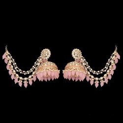 Pink Pankhuri Kundan Earrings