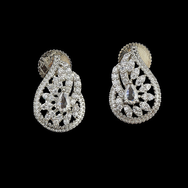 White Kaberi Cubic Zirconia Earrings