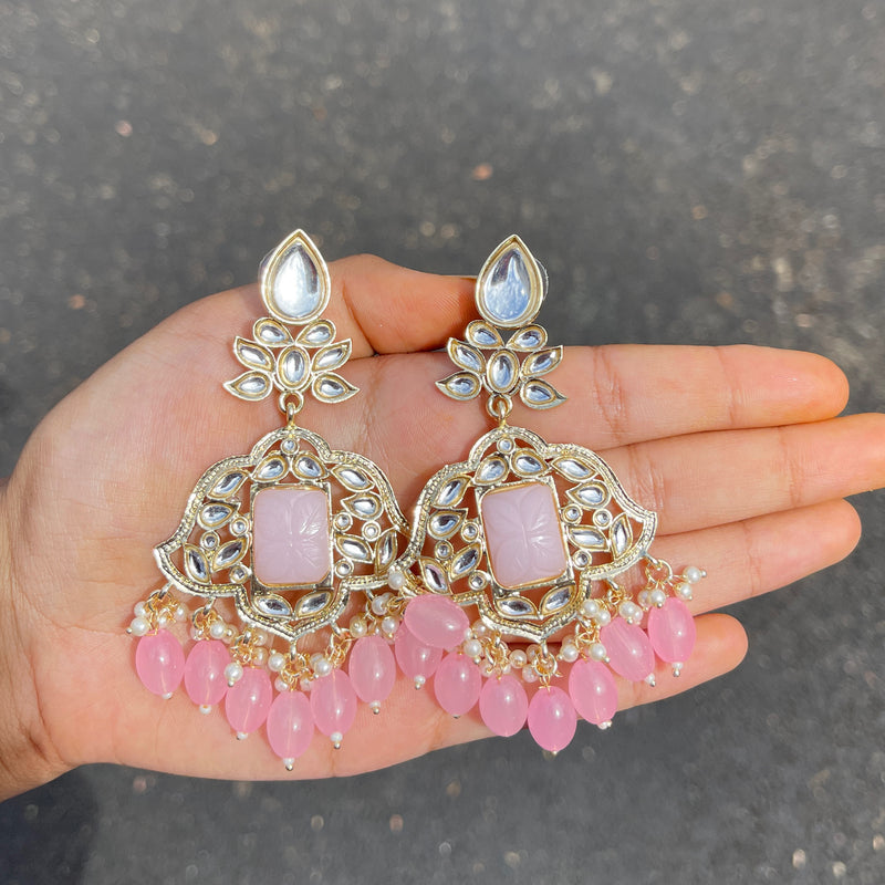 Pink Krishanya Kundan Earrings
