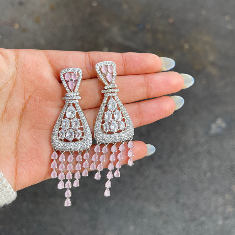 Pink Azura Cubic Zirconia Earrings