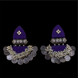 Rupira Purple Fabric Earrings