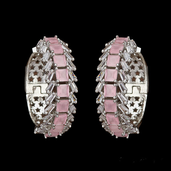 Pink Zaheba Bali Cubic Zirconia Earrings