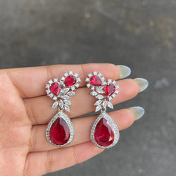 Red Mishni  Cubic Zirconia Earrings