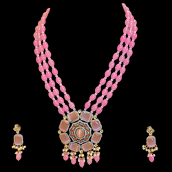Pink Katina Long Necklace Set