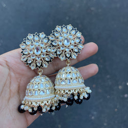 Black Mahi Jhumka Earrings