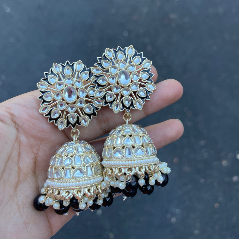 Black Mahi Jhumka Earrings