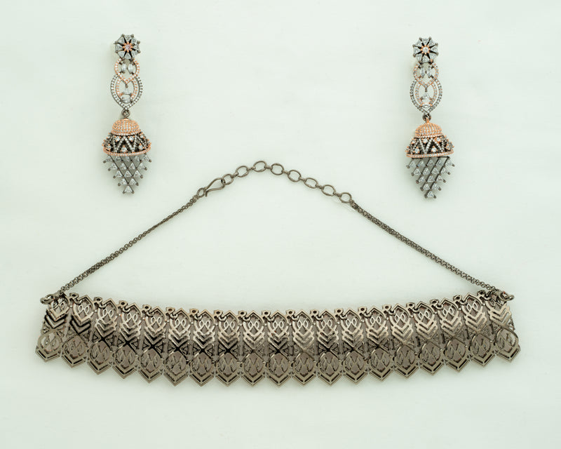 Shirin American Diamond Cubic Zirconia Necklace Set