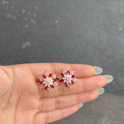 Red Elisa Cubic Zirconia Studs