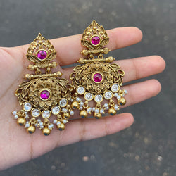 Ruby Kanyavi Gold Earrings