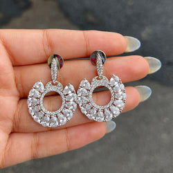 White Ruchika Cubic Zirconia Earrings