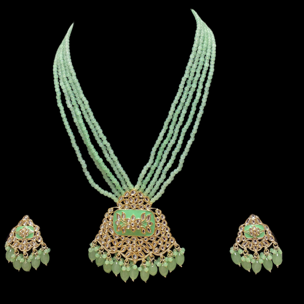 Mint Sonam Meenakari Long Necklace Set
