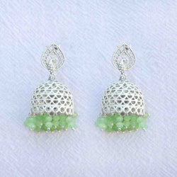 Mint Muskaan jhumka earrings: silver - Romikas