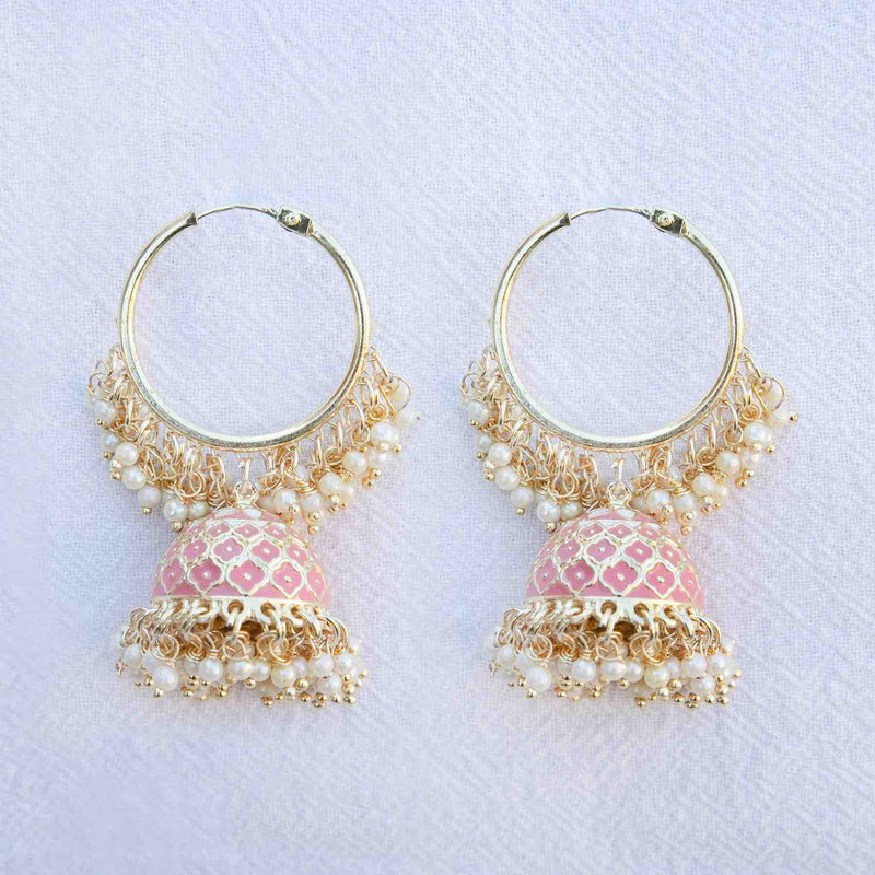 Pink Mishti gold-plated earrings - Romikas